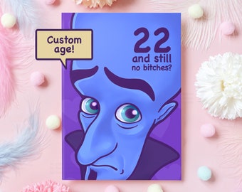 Pas de chiennes ? carte d'anniversaire | Drôle et offensant | carte personnalisée grossière | Cadeau meme pour soeur, frère, meilleur ami - Elle ou lui | Parodie