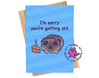 Sad Hamster Meme Birthday Card | Funny Getting Older Card | TikTok Meme Gift