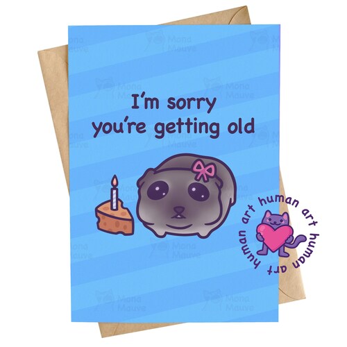 Sad Hamster Meme Birthday Card | Funny Getting Older Card | TikTok Meme Gift