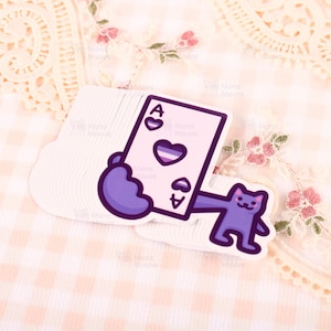 Adesivo simpatico gatto con orgoglio asessuale / Gatto che tiene la bandiera dell'asso / Adesivo in vinile impermeabile per laptop, telefono, paraurti auto / Regalo per il mese dell'orgoglio