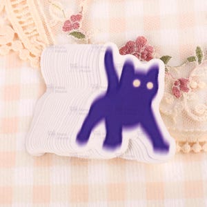 Autocollant mignon de chat d'Halloween en vinyle | Chat effrayé | Sticker automne kawaii imperméable pour ordinateur portable, porte, fenêtre, sac à friandises, agenda, voiture