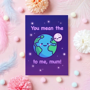 Linda tarjeta del Día de la Madre / ¡Tú significas el mundo para mí! / Tarjeta para mamá / Regalo sincero para el cumpleaños de mamá, el Día de la Madre o simplemente porque sí