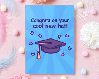 Biglietto di laurea divertente / Congratulazioni per il tuo nuovo fantastico cappello! / Regalo per il diploma scolastico o universitario / Congratulazioni di fine scuola