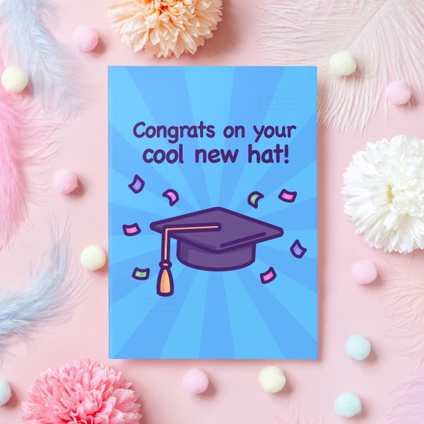 Funny Graduation Card | Congrats on Your Cool New Hat! | Gift for School or University Graduation | End of School Congratulations