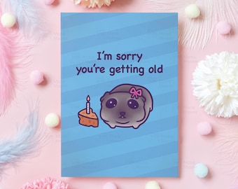Sad Hamster Meme Birthday Card | I&#39;m Sorry You&#39;re Getting Old | Funny Birthday Gift for Girlfriend, Boyfriend, Husband, Wife, Her, Him | A6