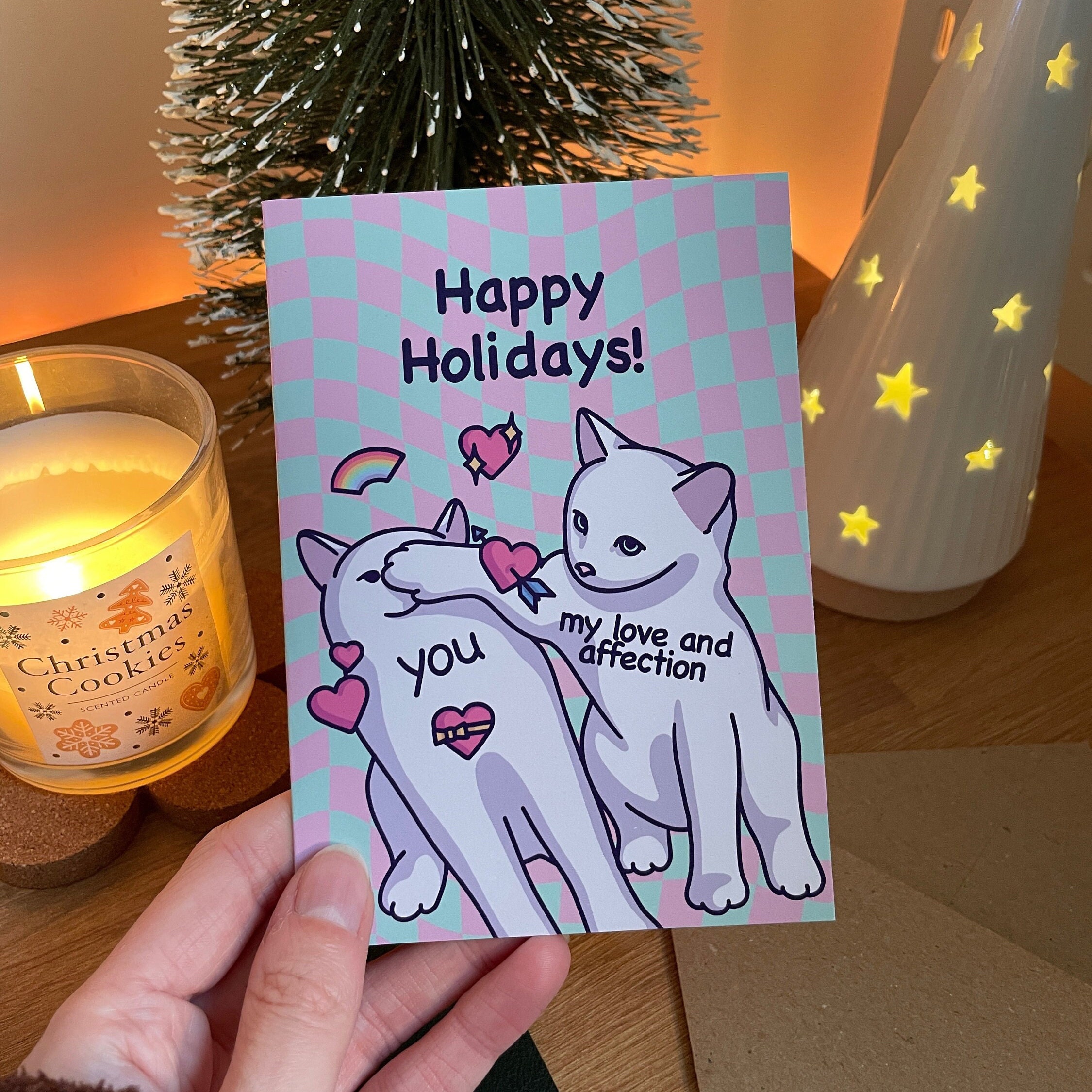 Funny Cat Christmas Card | Happy Holidays! | Cute Pet Christmas Gift ...