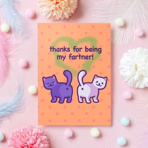 Carte d'anniversaire drôle | Merci d'être mon compagnon | Cadeau blague pet idiot pour mari, femme, petit ami, petite amie, partenaire, elle, lui
