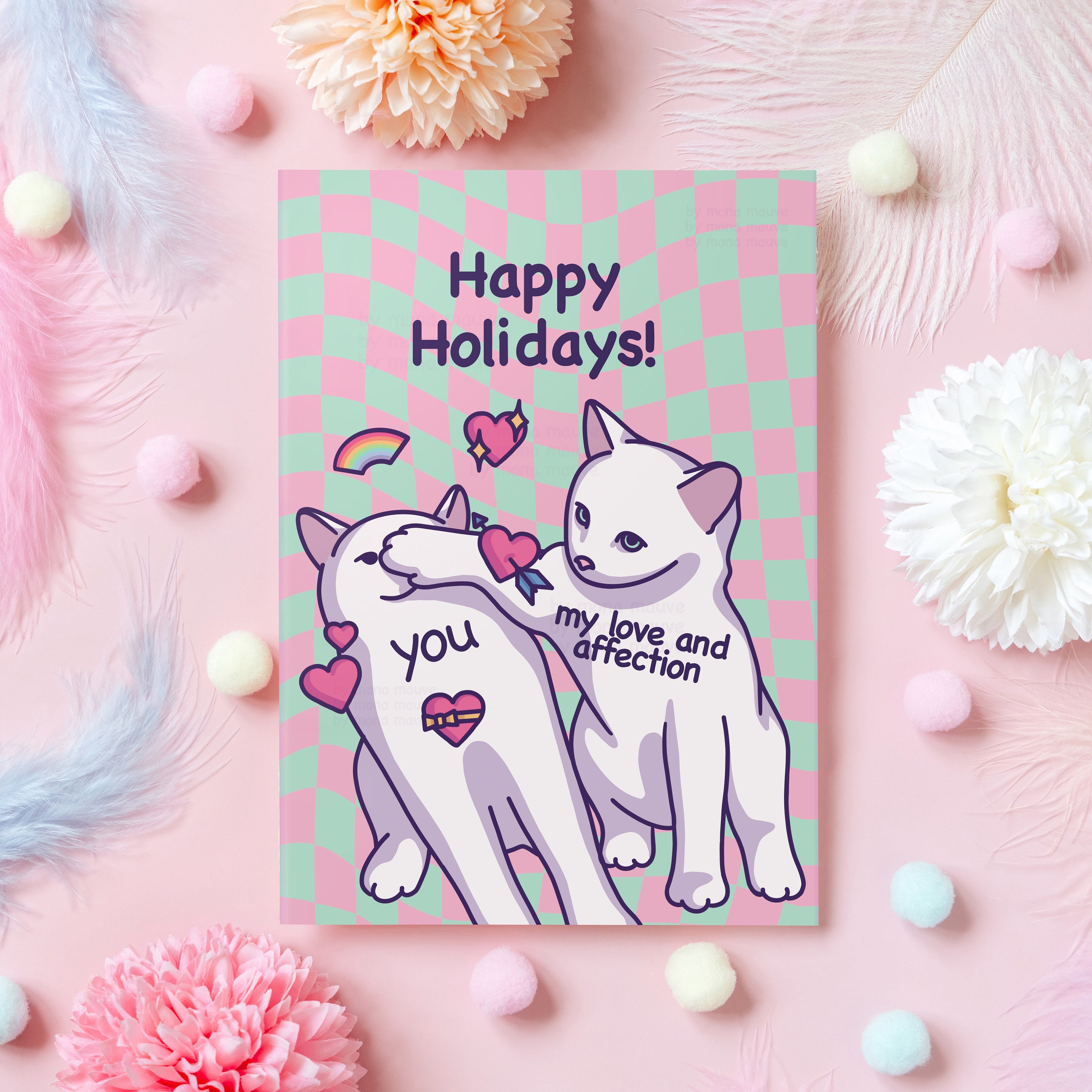Funny Cat Christmas Card | Happy Holidays! | Cute Pet Christmas Gift ...