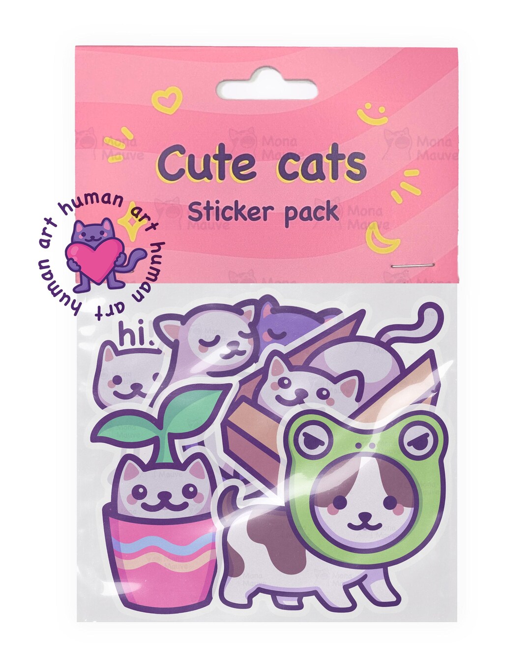 Cute Cat Sticker Pack | Kawaii Vinyl Cat Stickers | Waterproof Bundle ...