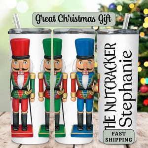 Nutcracker Soldiers Christmas Tumbler, Personalized Nutcracker Ballet Travel Cup, Custom Nutcracker Gift for Christmas, Insulated Coffee Cup