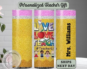 Personalized Teacher Tumbler Cup, Custom Name Coffee Mug for teacher