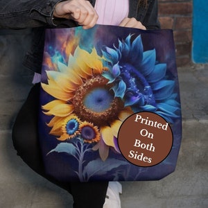 Sunflower Tote Bag-Flower Garden Travel Carry on Tote-Large Sunflower Shopping Bag-Medium Laptop Tote Bag-Mother&#39;s Day Gift-Small Tote Bag