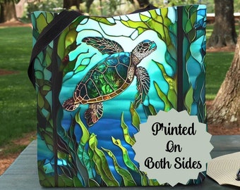 Turtle Trendy Tote Bag-Sea life Animal Reusable Bag-Ocean Beach Shopping Tote-Medium Laptop Tote Bag-Large Ocean life bag-Small Artsy Tote