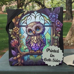 Colorful Owl Tote Bag, Cute Owl Design, Owl Lover Gift, Vibrant Owl Printed Bag, gift for bird lover, Nature Tote bag gift for Mom