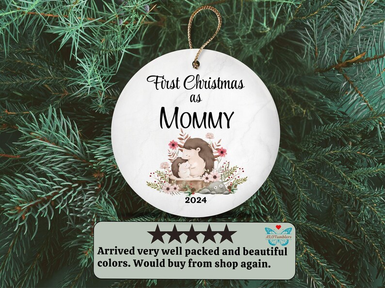 Mommy First Christmas Ornament Gift for Mom, New Mom Keepsake Ornament