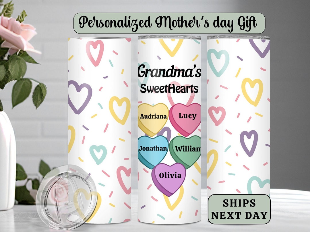 Custom Tumbler - Personalized Mother's Day Gifts For Mom, Grandma - Heart Full Of Love