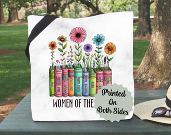 Religious Gifts Tote Bag - Inspirational Woman of the Bible Gifts for Church Teachers, Bible Study Tote Bag, Christian Book Bag, Floral bag