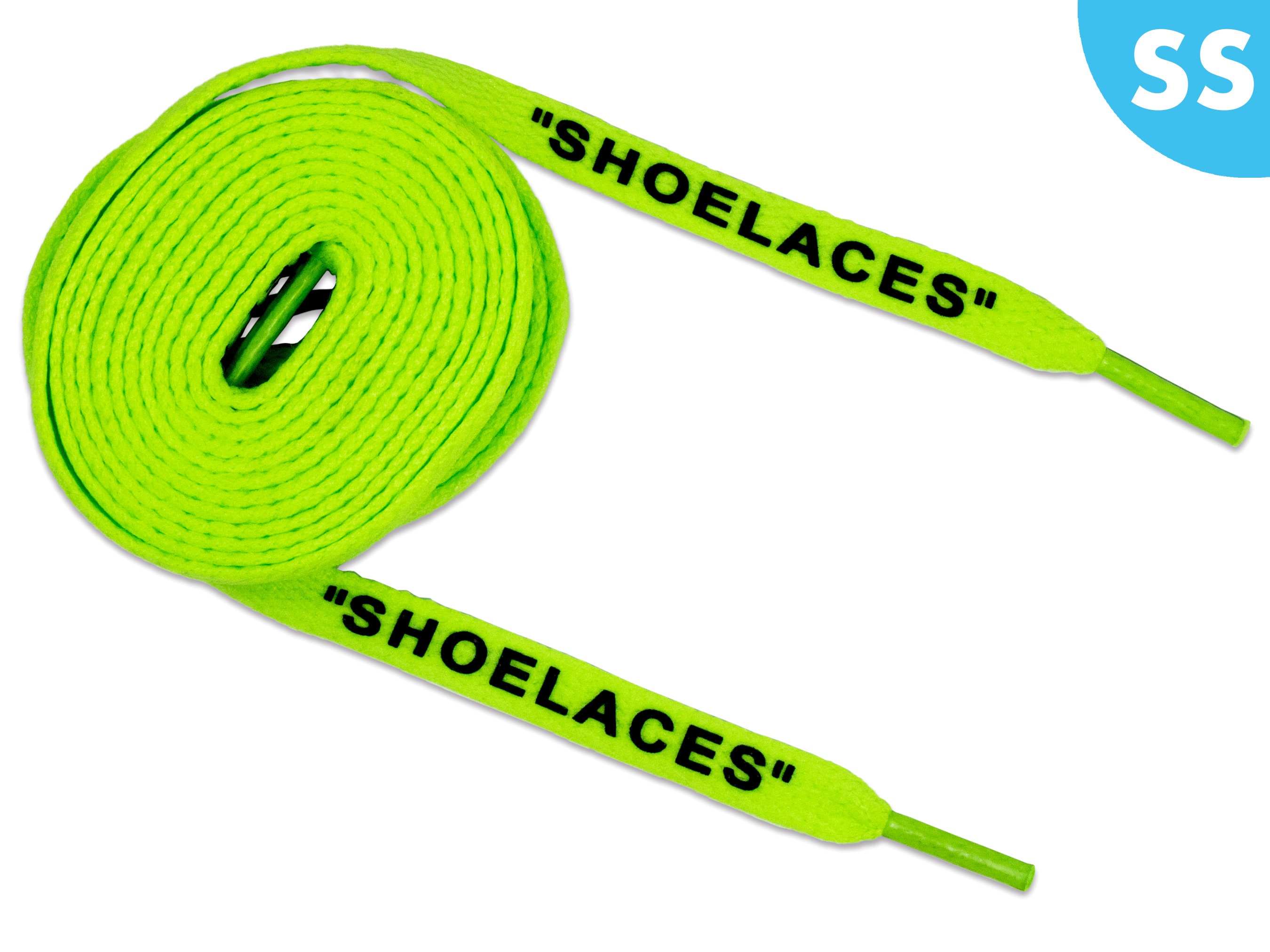 Green off white shoelaces best sale
