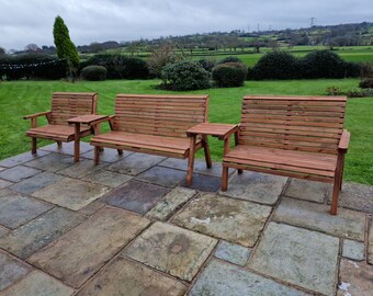 Wooden bench set- sits 7