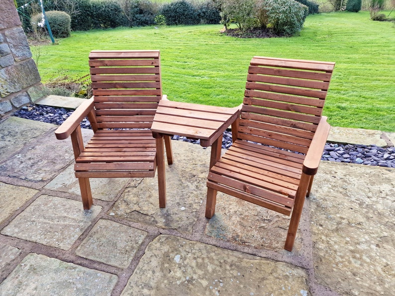 Wooden Love Seats Garden Chairs Loveseat Etsy UK