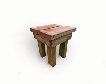 Footstool, chunky wooden stool