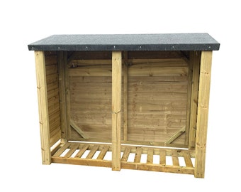 Heavy Duty 4ft high x 5ft wide Felted Roof Log Store