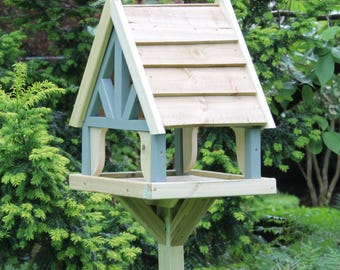 Superior Handpainted Bird Table, Wooden bird feeder.