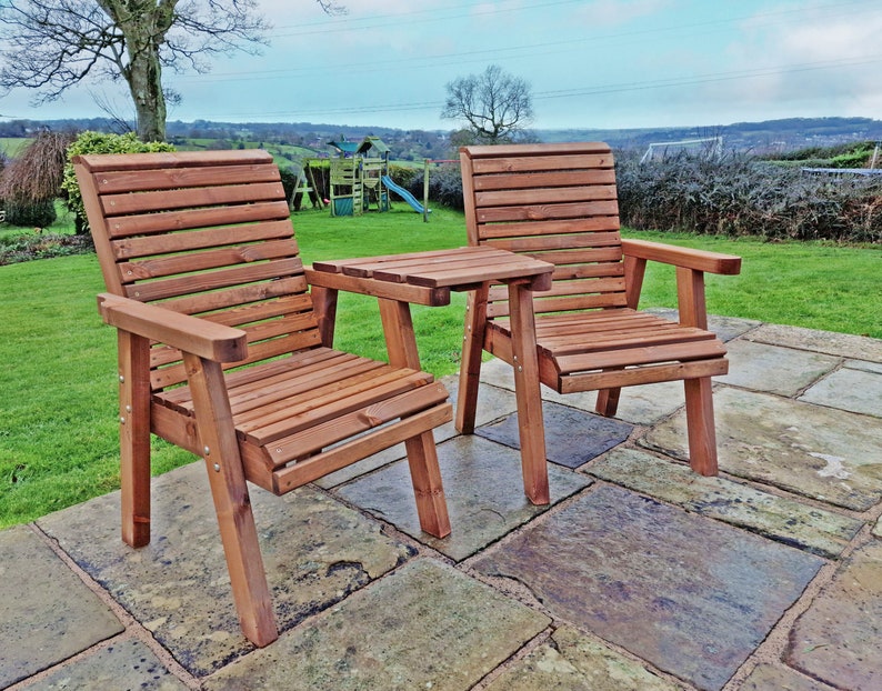 Wooden Love Seats Garden Chairs Loveseat Etsy UK