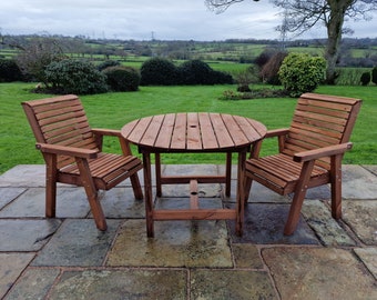 Round table and 2 chairs set