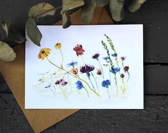 carte postale | | de cartes de vœux Fleurs | | d’aquarelle DIN A6 | | avec enveloppe carte | | florale carte d’anniversaire | | une carte simple | cadeaux Gentil