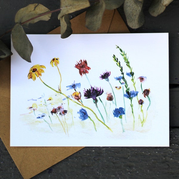 Postkarte | Grußkarte | Blumen | Aquarell | DIN A6 | mit Briefkuvert | Karte | Floral | Geburtstagskarte | Einfach-so-Karte | Geschenk | Art