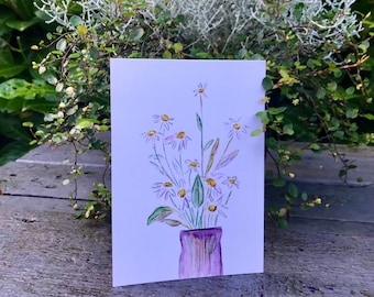 carte postale | | de cartes de vœux Fleurs | | d’aquarelle DIN A6 | | avec enveloppe carte | | florale carte d’anniversaire | | une carte simple | cadeaux Gentil
