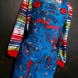 Clobbered Chucky Hand Crafted Horror Cosplay Kids Costume OOAK
