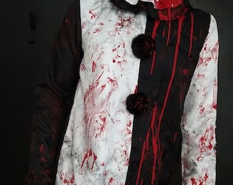 Clobbered Arty Clown Halloween Cosplay (Slim Fit) Horror verdrietig en bloederig