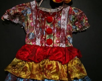 Clobbered Clown Undead Halloween Cosplay Handmade Handcrafted Creepy Gothic OOAK Costume Zombie