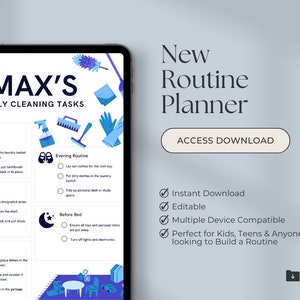 Organizador de tarefas de limpeza diária Chore Master perfeito para crianças e adolescentes - Crie uma rotina matinal ou noturna - Organize-se