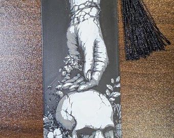 Skull & Skeleton Hand Bookmark | Gothic Romance Bookmark | Dark Reader Gift