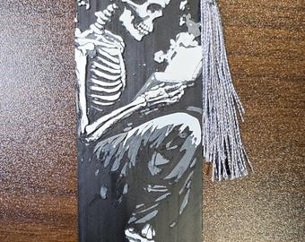 Skeleton Reading Bookmark | Gothic Dark Romance Book Lover Gift (3D Printed)