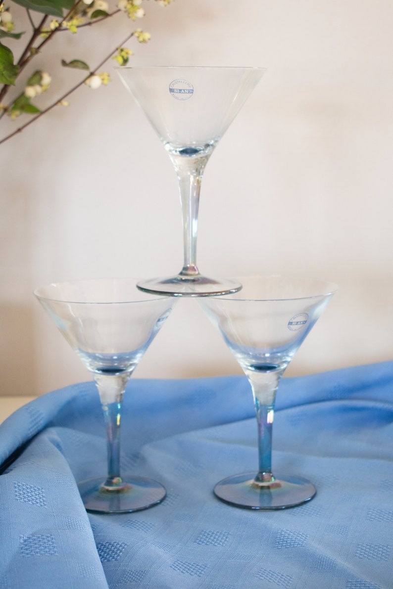 Vintage 1980s Cristallerie SI.AN Italian Martini Glasses Etsy UK