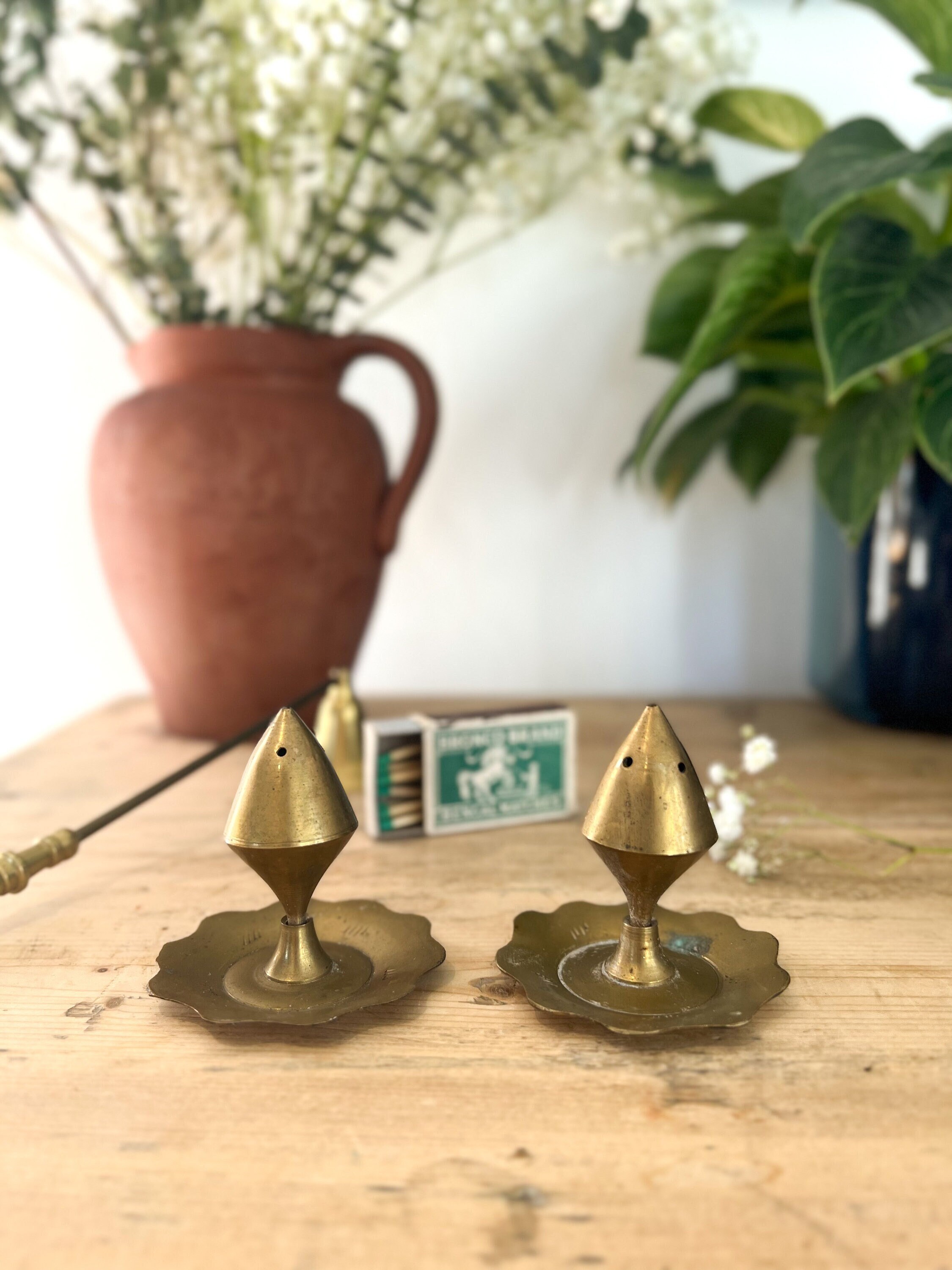 Vintage Indian Brass Incense Stick Holders (pair) - Etsy