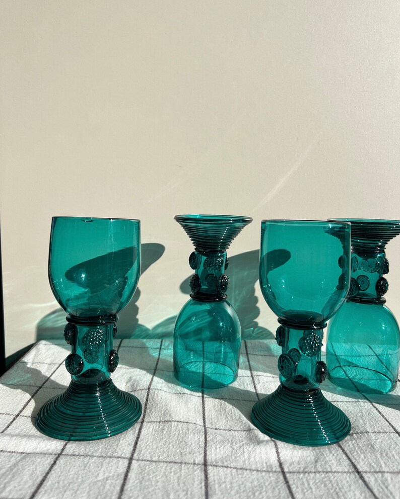 Rømer Raspberry Antique C1820 German Rhenish Römer Turquoise Raspberry Prunt Wine ...