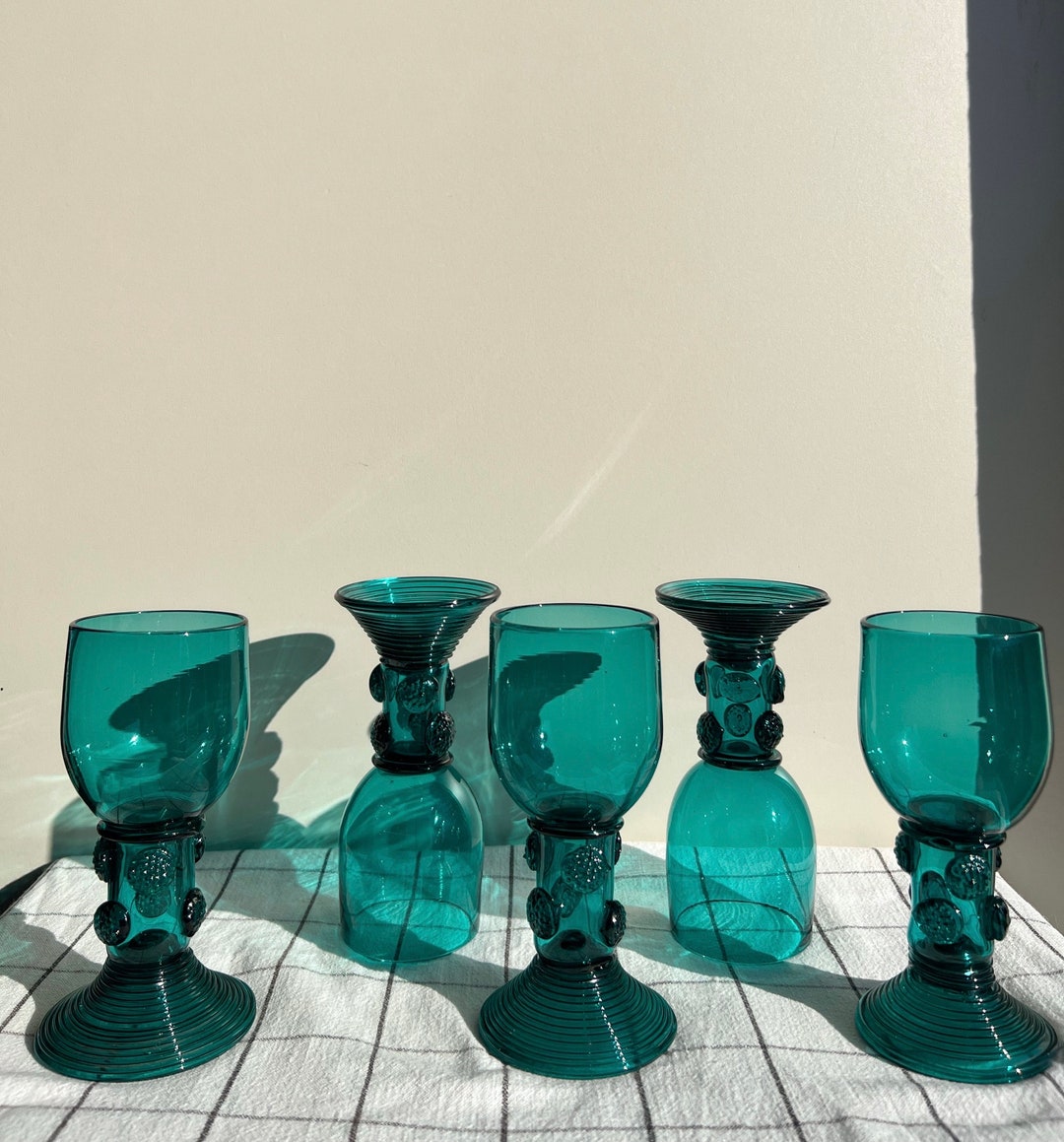 Rømer Raspberry Antique C1820 German Rhenish Römer Turquoise Raspberry Prunt Wine ...