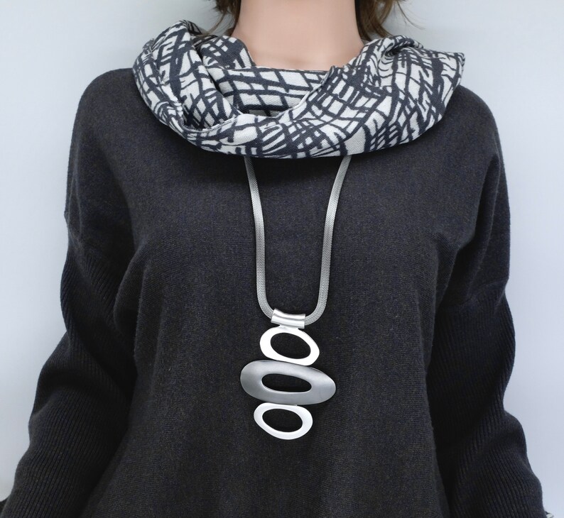 Stylish statement necklace, sweater necklace, bold necklace Stainless steel necklace image 4