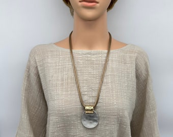 Lovely gold and silver sweater necklace