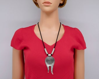 Statement necklace with funky pendant, bold necklace , chunky necklace