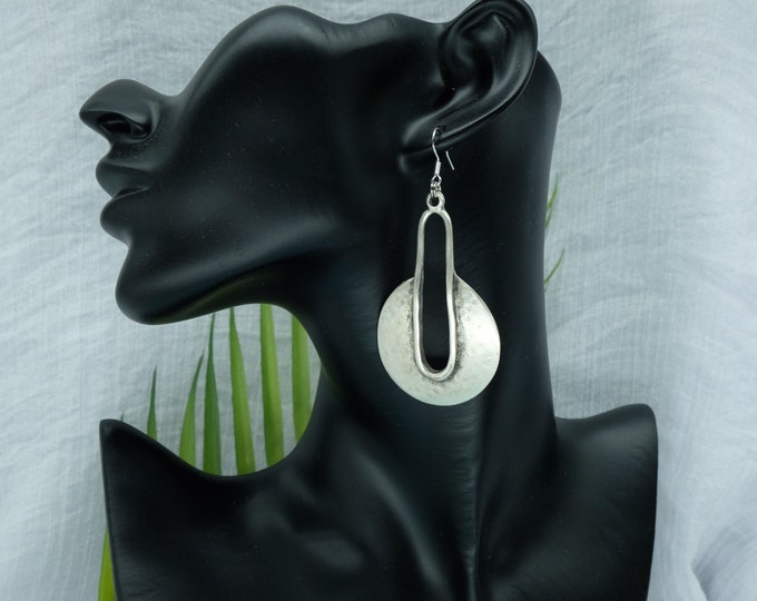 Unique large dangle earring. Stunning statement earring. Bold yet stylish.