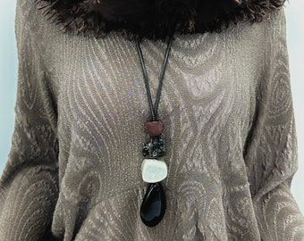 Funky statement necklace, chunky necklace, bold stone necklace