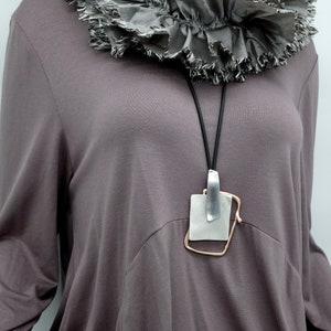 Trendy rubber statement necklace, sweater necklace, long necklace