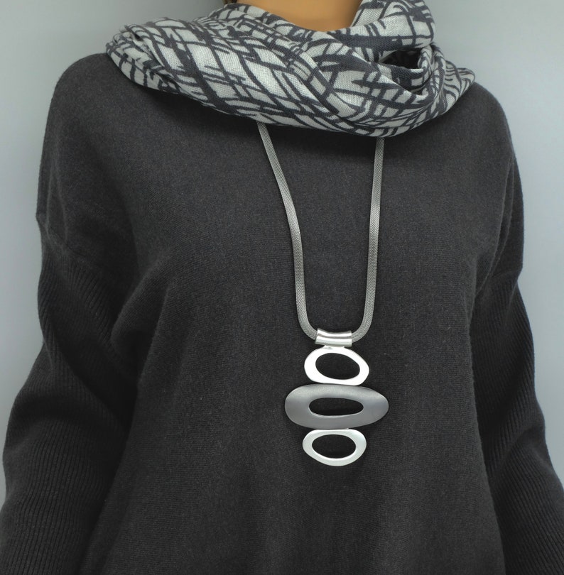 Stylish statement necklace, sweater necklace, bold necklace Stainless steel necklace image 2