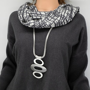 Stylish statement necklace, sweater necklace, bold necklace Stainless steel necklace image 10